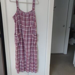 April Cornell Red and Cream Plaid Garment